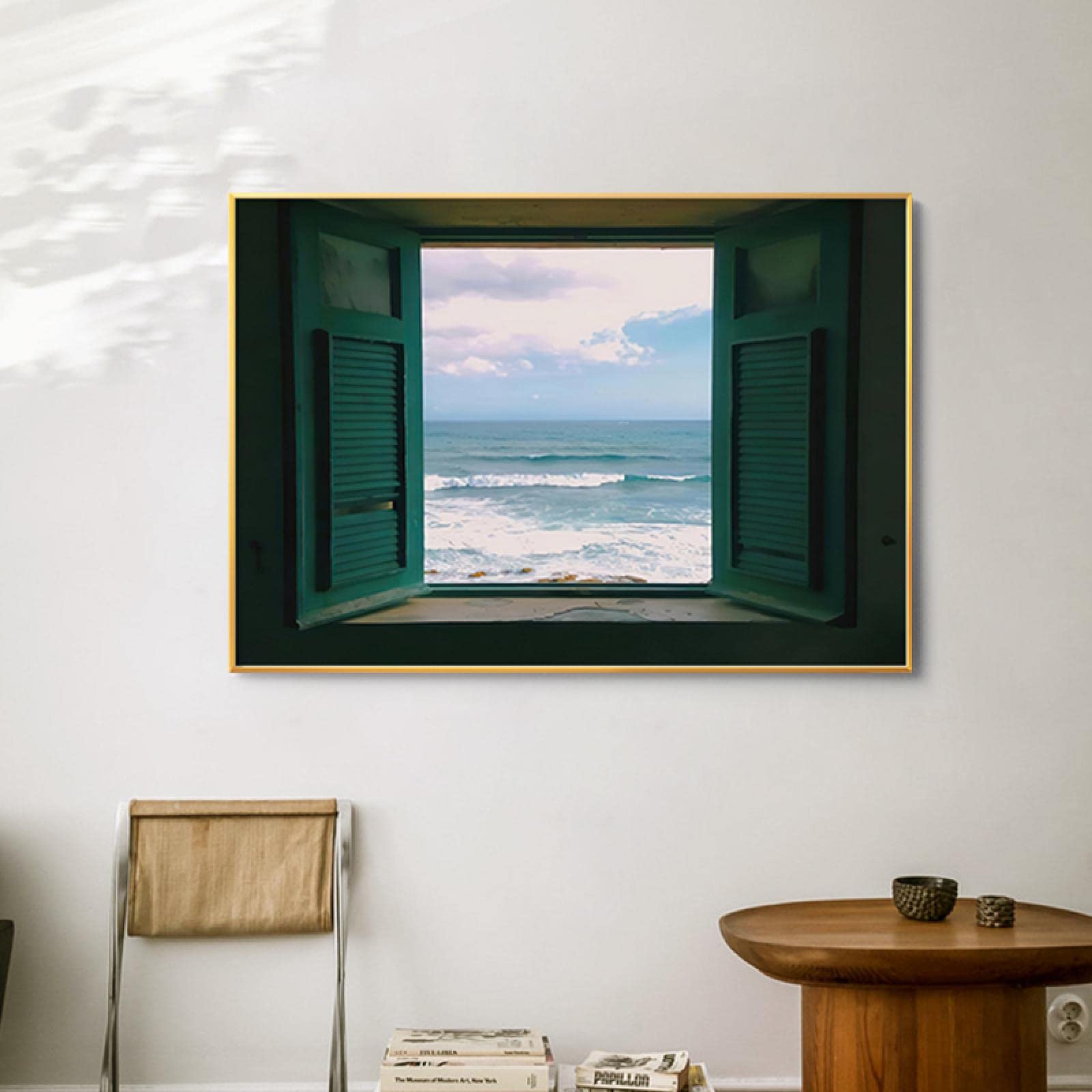 GLWDME Lienzo de paisaje nórdico para decoración de habitación, pintura de ventana, carteles e impresiones de paisajes, imagen artística de pared moderna, Enmarcado, 1 Pedazo