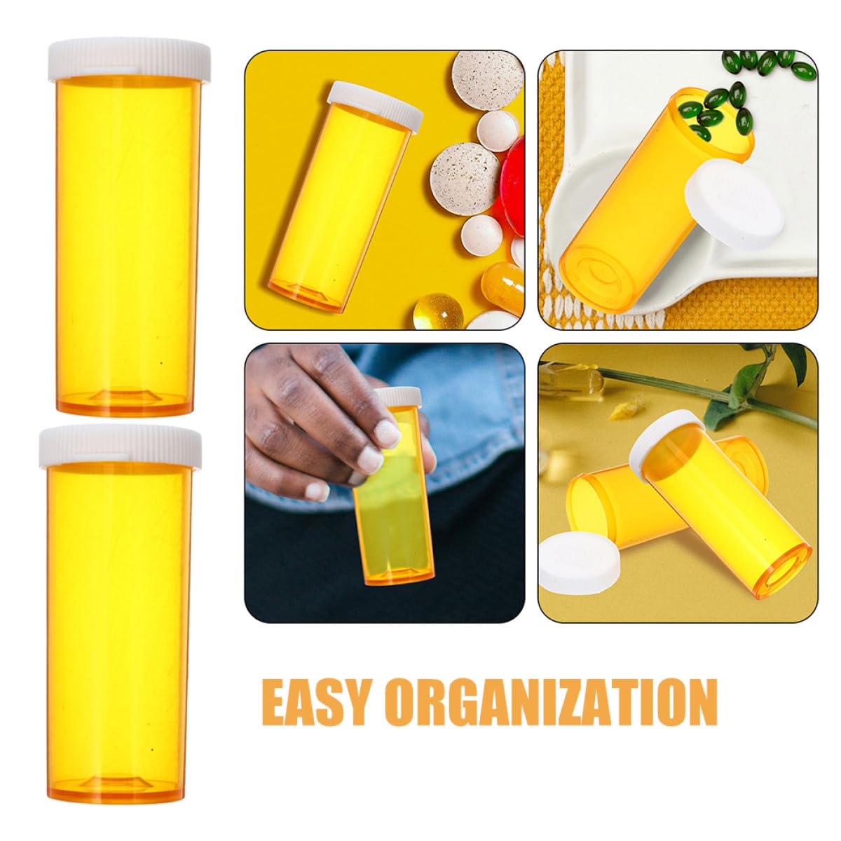 Porta Pastiglie Arancione in Plastica Pp Organizzatore Compatto Portatile per Farmaci e Pillole 10 Pezzi