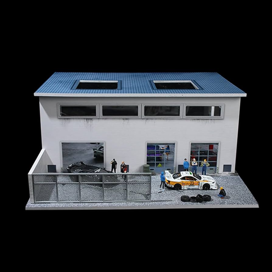 Amazon.com: Bivitre 1/64 Diorama Display Case Garage with LED