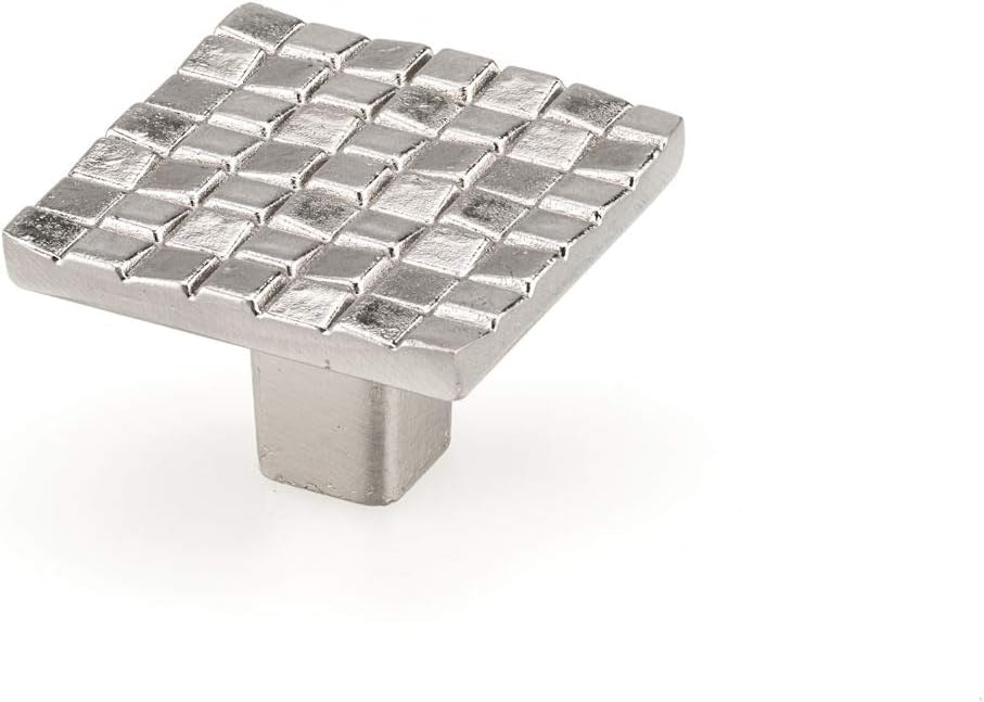 Richelieu Hardware BP62273232140 Modena Collection 1 1/4-inch (32 mm) Checkered Chrome Modern Square Cabinet and Drawer Knob for Kitchen, Bathroom, and Furniture