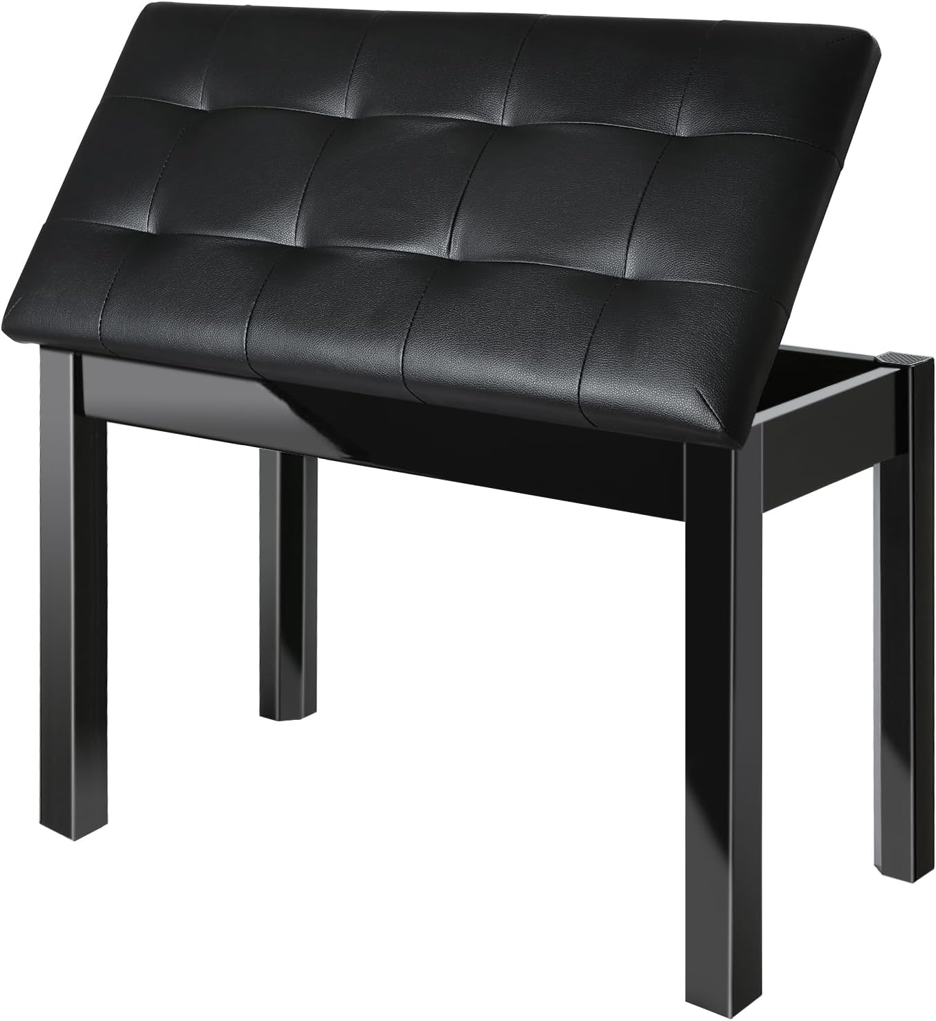 AODSK Wooden Duet Piano Bench with Padded Cushion and Storage Compartment for Music Books 29.13''x12.99''x18.11''(Black) (Duet Piano Bench) Duet Piano Bench-black