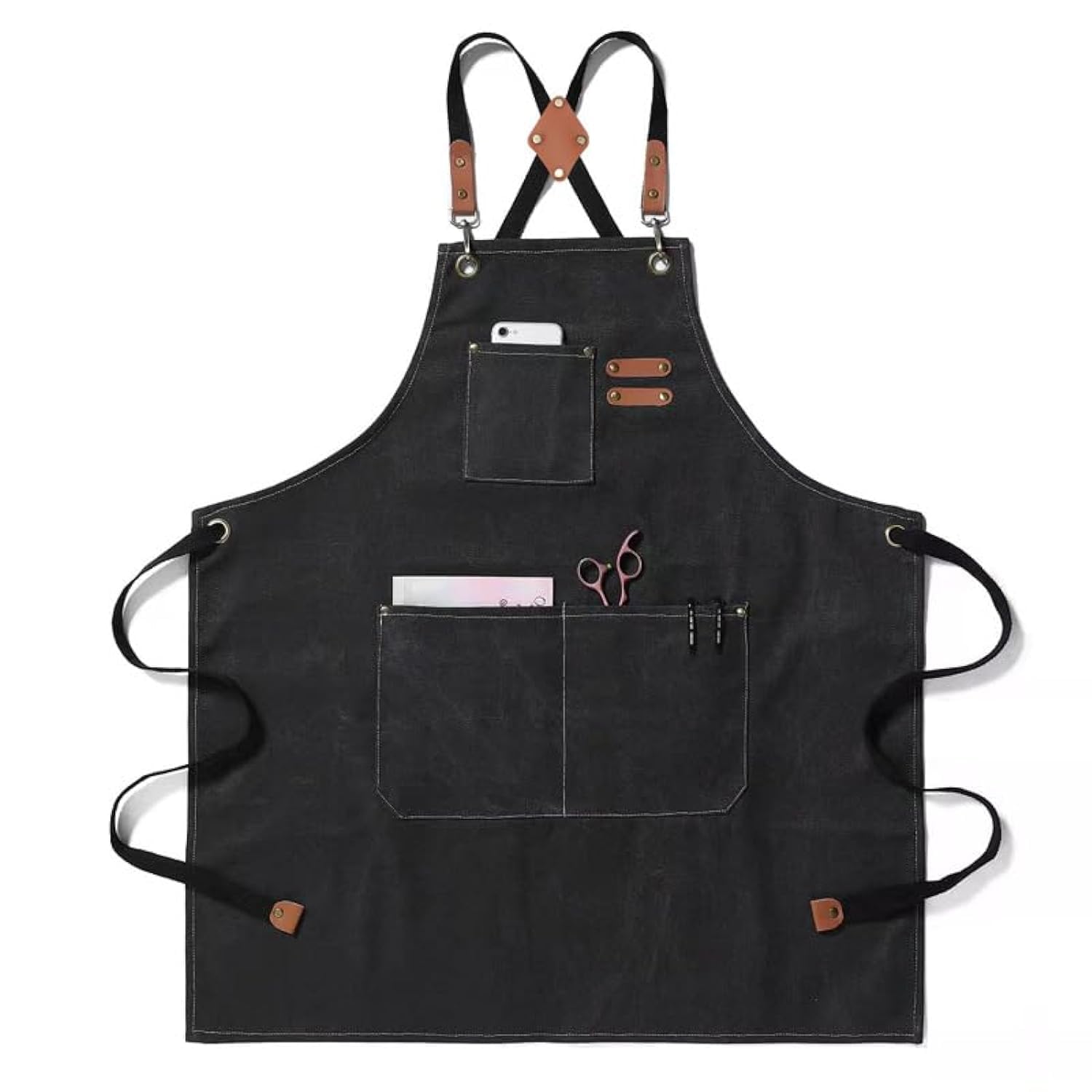 AquaFalcon Chef Apron for Men, Heavy Duty Cotton Canvas Apron Cross Back Apron with Adjustable Straps and Large Pockets