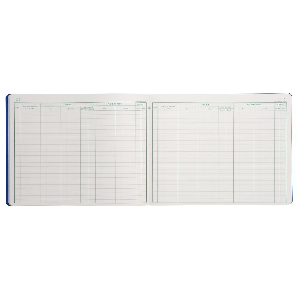 Exacompta - Réf. 6430E - 1 Registre des visites - 25 lignes - 80 pages foliotées - format 250 x 320 mm - couverture en carte lustrée certifiée FSC - 4 couleurs aléatoires, jaune, bleu, rouge, vert