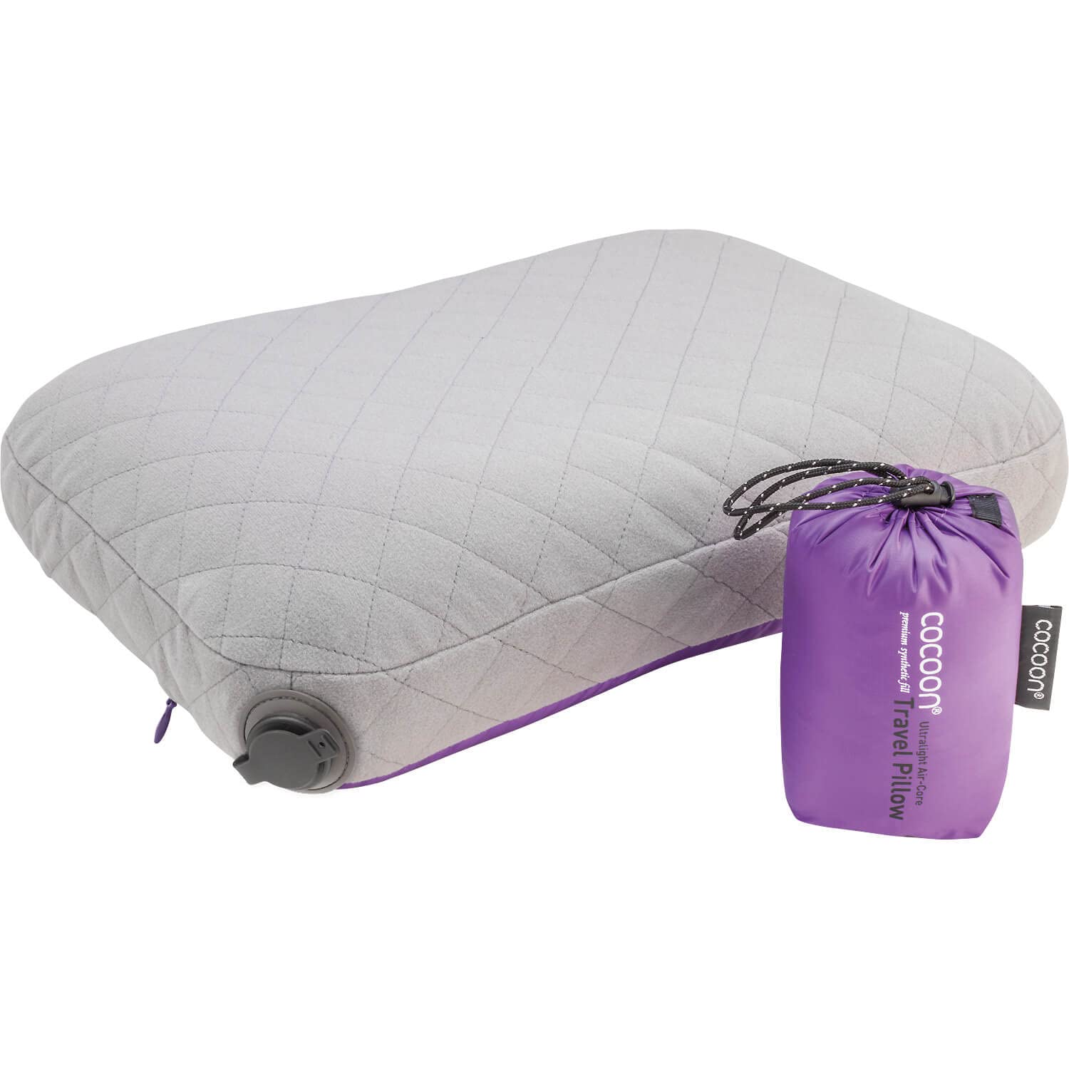 Cocoon Air-Core Pillow Ultralight Größe 28 cm x 38 cm purple/grey