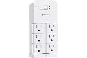 Amazon Basics Rotating 6-Outlet Swivel Surge Protector with Wall Mount