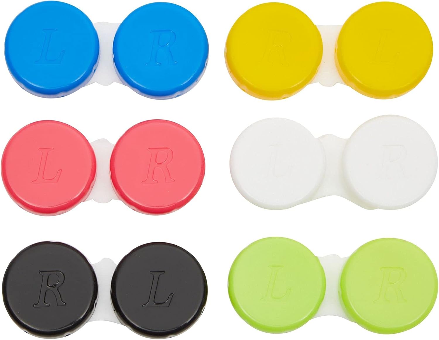 Eye Contact Lens Cases in Bulk for Travel (6 Colors, 42 Pack) : Health & Household