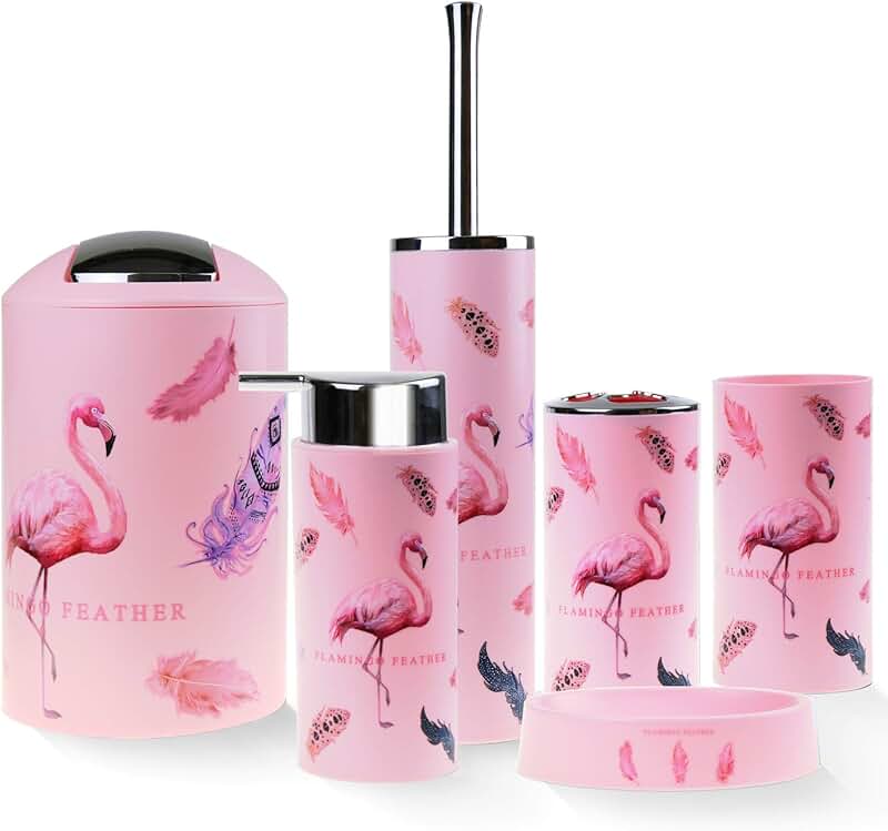 flamingo bath accessories