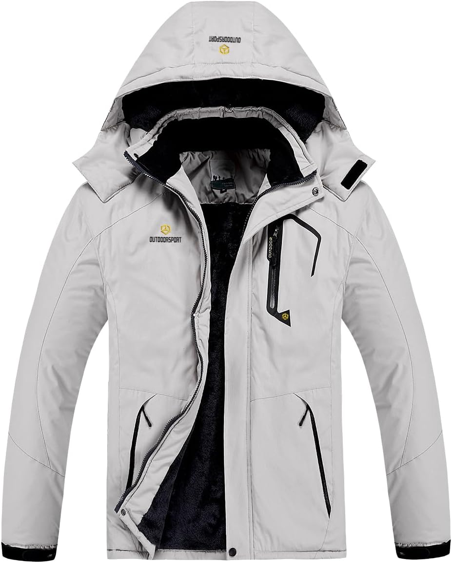 Men's Winter Ski Jacket Warm Fleece Waterproof Outdoor Mountain Hiking Windbreaker Hooded Snow Rain Coat - Image 3
