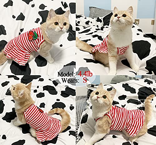 Dog Shirt Striped Skirt Pet Dress Clothes, Puppy T-Shirts Soft Costumes, Puppy Apparel Print Vest Outfits For Small Medium Dogs And Cats Princess Dresses Girl Boy Clothing (Skirt Xl) #TOP4