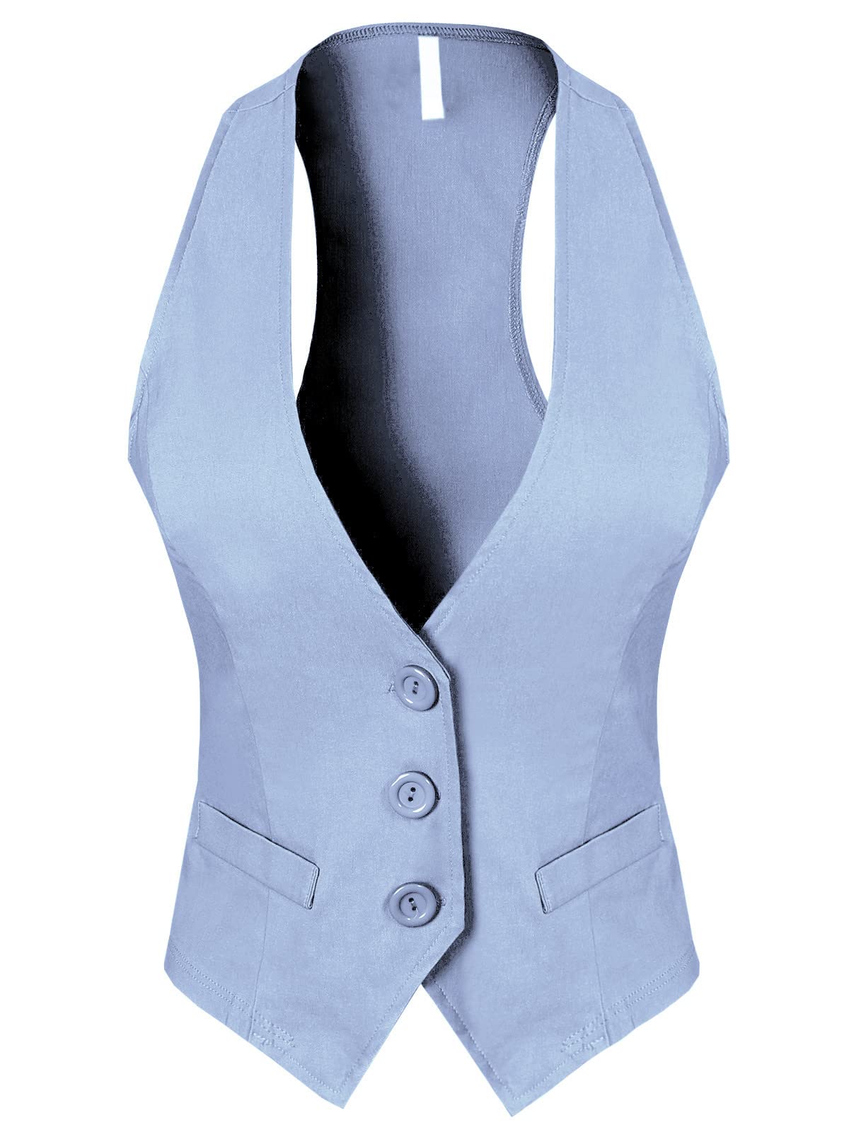 Design by Olivia Women's Dressy Casual Versatile Racerback Vest Tuxedo Suit Waistcoat