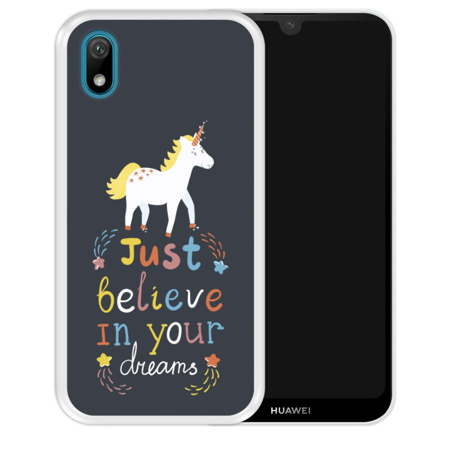 DasKAn Lumineux Coque en Silicone pour Huawei Y5 2019/Honor 8S, Fluorescente bagliore dans Le Noir motif Coloré Ultra Fine souple housse de protection arrière antichoc Gel TPU étui de téléphone