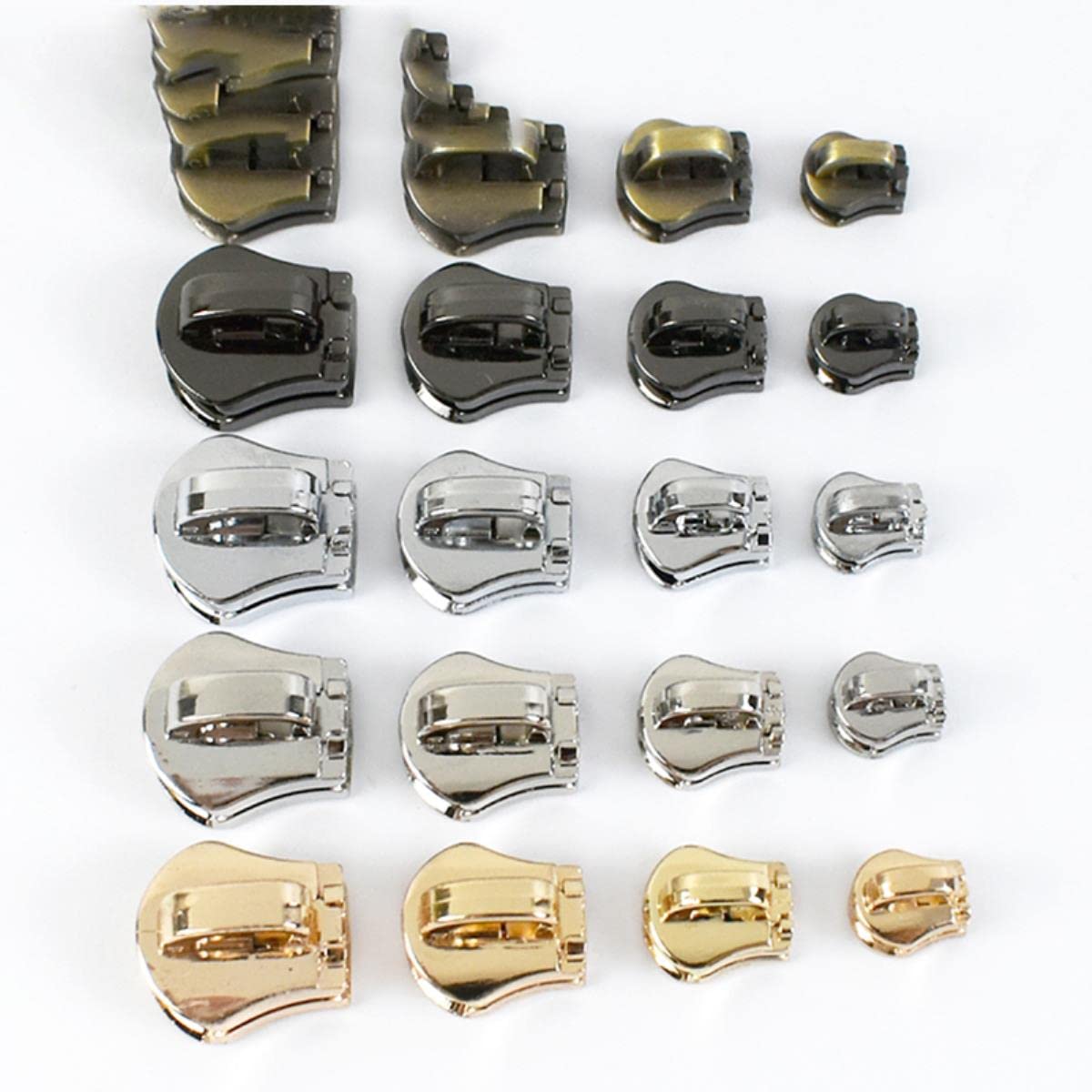 10 Uds 3# 5# 8# 10# deslizador de cremallera para bolsa de cinta con cremallera de Metal cremalleras para ropa Kit de reparación de tirador de cabeza accesorio de bloqueo de cremalleras para equip
