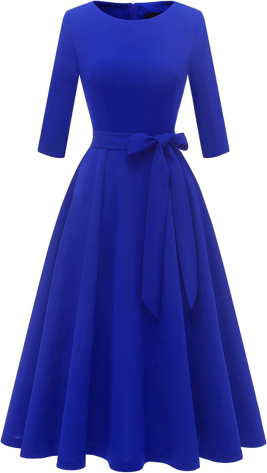 DRESSTELLS Cocktail Dresses for Women, Vintage Wedding Guest 3/4 Sleeves Formal Church Tea Dress