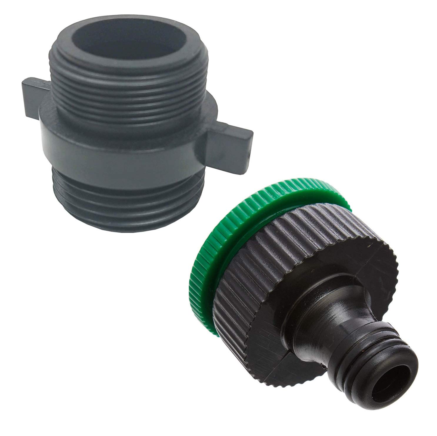 Merriway Green Bh07179 Tap (Faucet) Connector 24Mm Black Plus Hose Adaptor