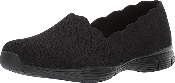 Skechers Women's Seager - Stat - Scalloped Collar, Engineered Skech-Knit Slip-on - Classic Fit