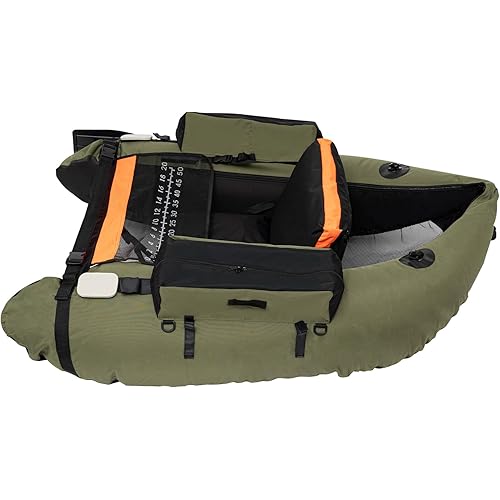 Portable Inflatable Fishing Boat, Outdoor Fishing Boat with Adjustable Backrest and Hand Air Pump, Pleasure Boat Blow Up Boat Raft Backrest 286.6Lbs Load Capacity for Ocean Lakes and Other Waters