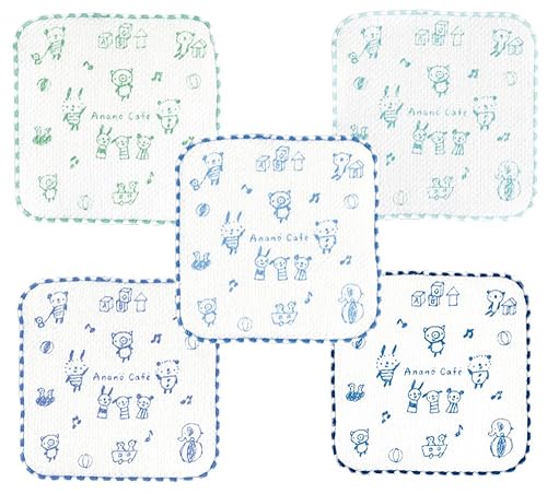 モンスイユ アナノカフェ AC. ベビー おくちふき 5枚組 ブルー 55197