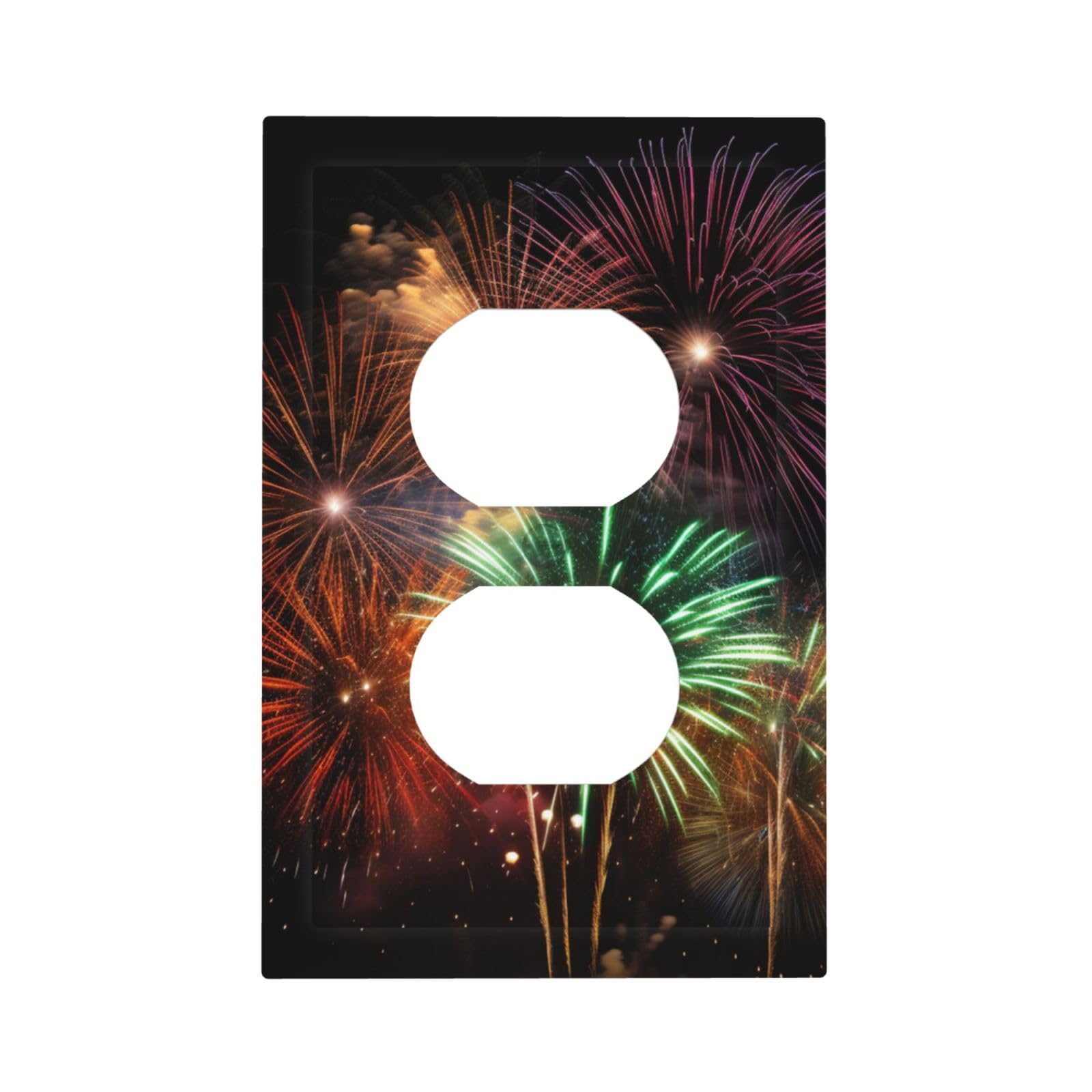 1-Gang Decorator Wall Plate Splendid fireworks Light Switch Cover Single Gang Receptacle Outlet Wall Plate Mid Size 5" x 3" Wallplate Unbreakable Polycarbonate Outlet Faceplates Covers