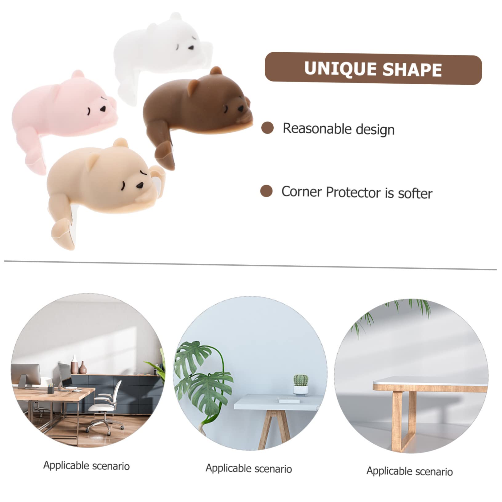 Protège-Coins de Table en Silicone pour Bébé, 4 Pièces, Animaux | Protection Douce pour Meubles, Retrait Facile, Design Simple et Élégant, Usage Familial, Forme Adorable
