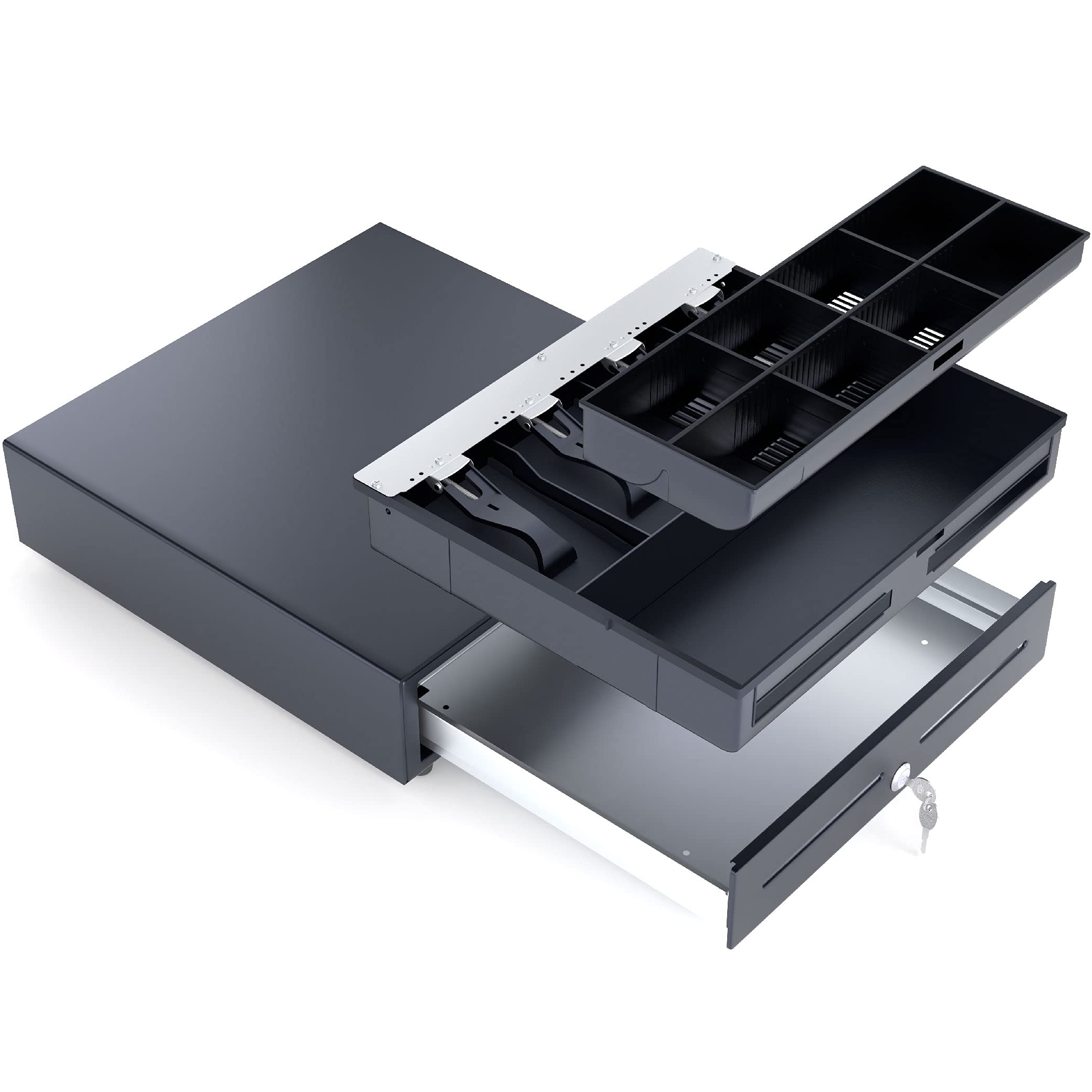ACROPAQ Kassenschublade - Manuell Push Öffnung, Kassenlade 41 x 41 cm, Unterbau geeignet - Kasse, Cash Register, Bargeldkasse - Schwarz