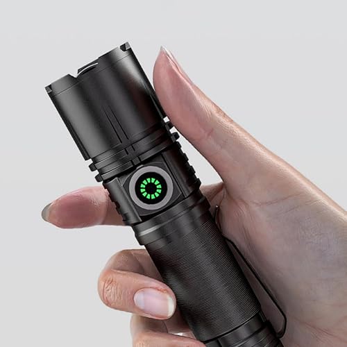 Miniatura 8 de WINDFIRE Pequeñas linternas recargables de 8000 lúmenes altos, linternas tácticas superbrillantes con clip, un solo modo IPX45, luces de bolsillo