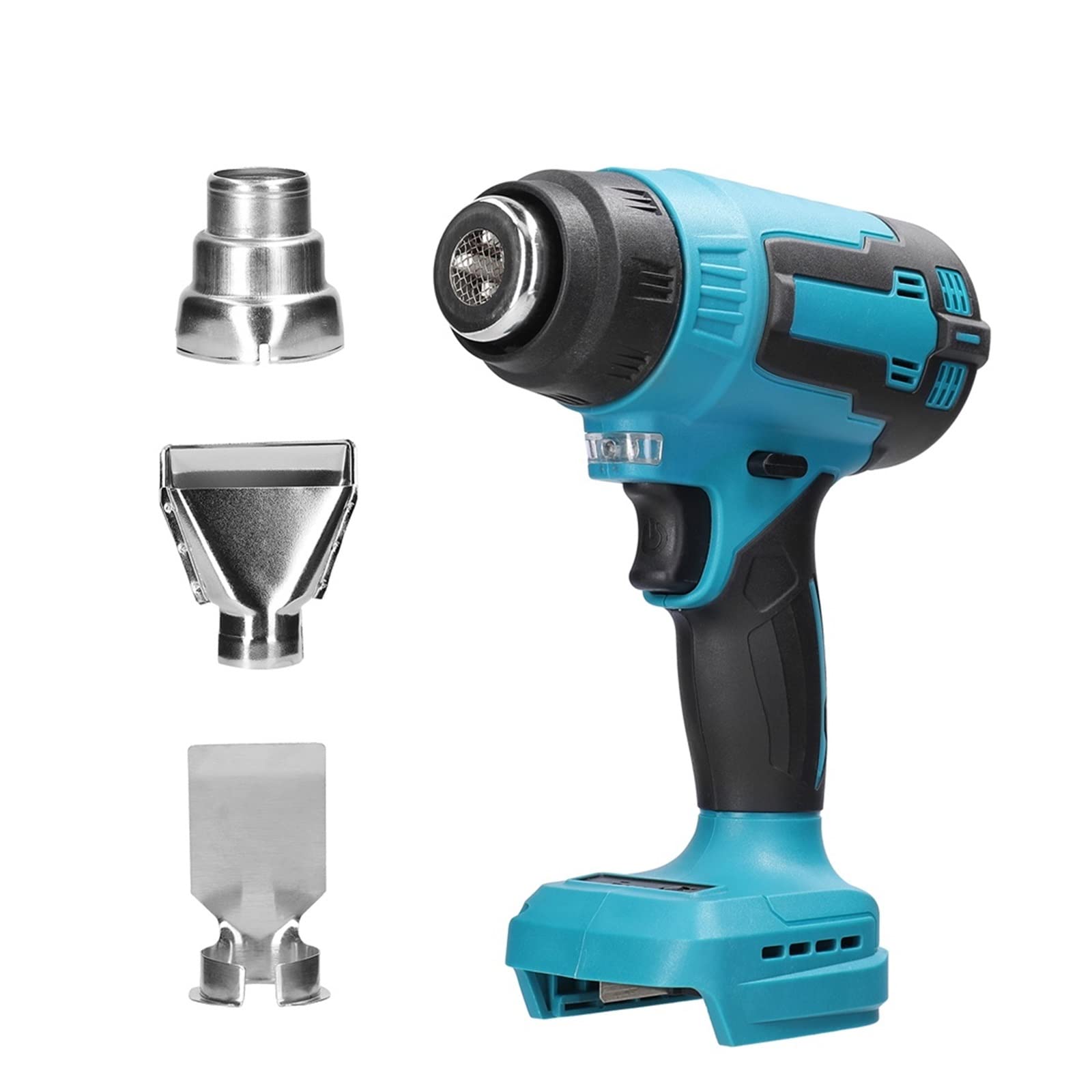 300W 380-400℃ Macchina ad aria calda al litio Ricaricabile Cordless Riscaldamento rapido for impieghi gravosi con 3 ugelli,Multifunzionale(2Pcs battery)