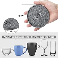 Vista 3 de ME.FAN Posavasos de silicona con soporte, para beber, para bebidas calientes o frías, gruesos, antideslizantes, antiadherentes y estilo bandeja Negro