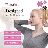 Vista 53 de JUVABUN Moños de pelo rizado con clip, rubio playa, para moños, pieza de cabello para moños, moño rizado, uso diario, lavable y realista, clip