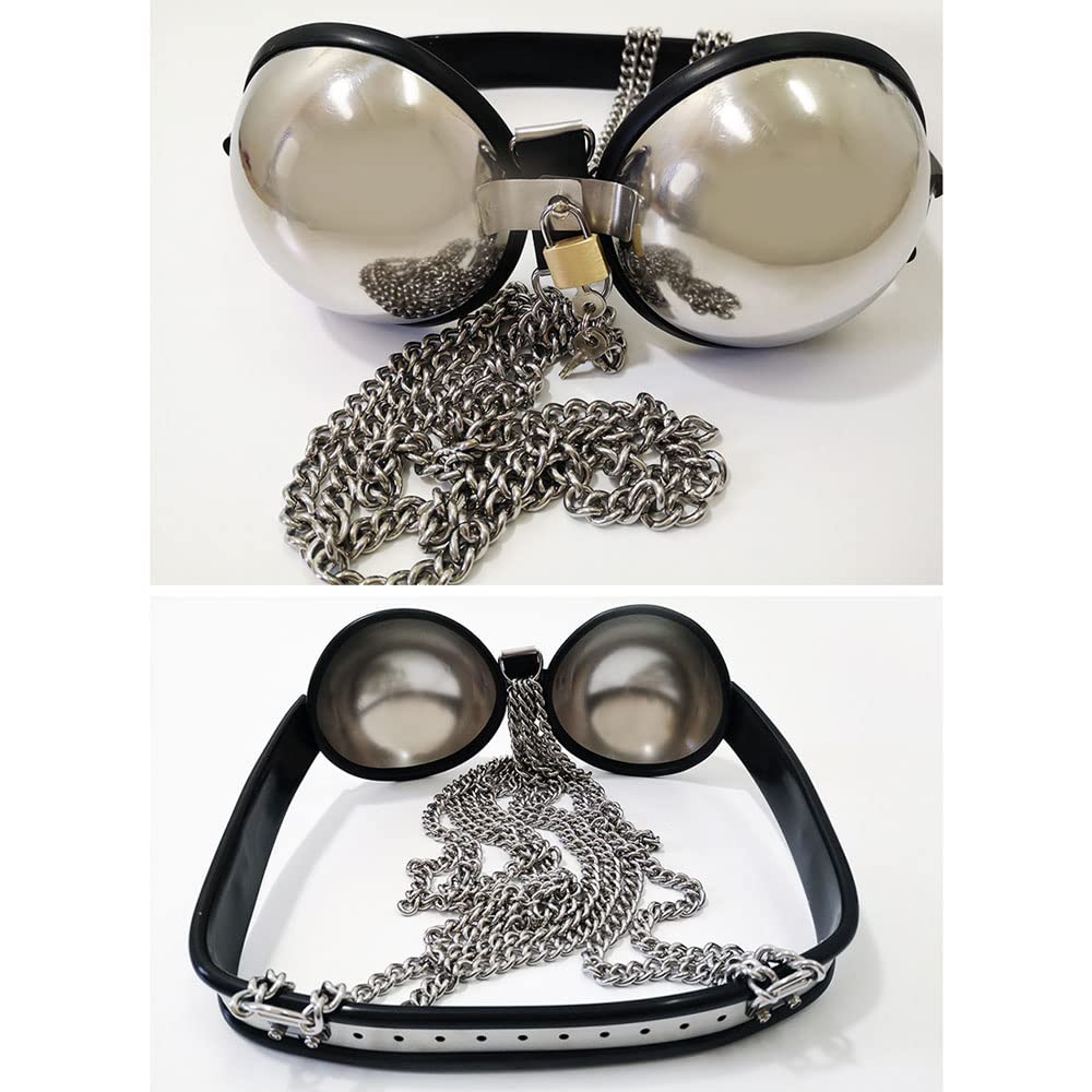 3pcs Damen Keuschheitsgürtel BDSM Bondage Set mit BH Schenkel-Ring und Keuschheit Gürtel, Edelstahl Restraint Unterwäsche Fetisch Erotisches Dessous Sex Spielzeug Für Frauen