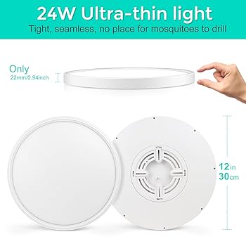 オーダー用画像 2 Pack LED Flush Mount Ceiling Light Fixture, 12 Inch 24W