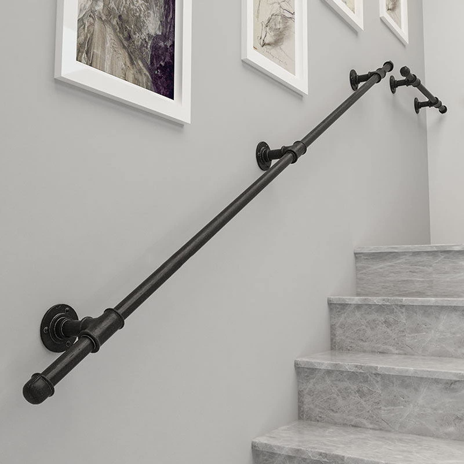 RTY-BY Rampe Escalier Marche Banister Main Courante Support Kit Barre D' Appui En Tube Fer Forgé Garde-Corps D'escalier Poignée, Montage Mural (Size : 150cm