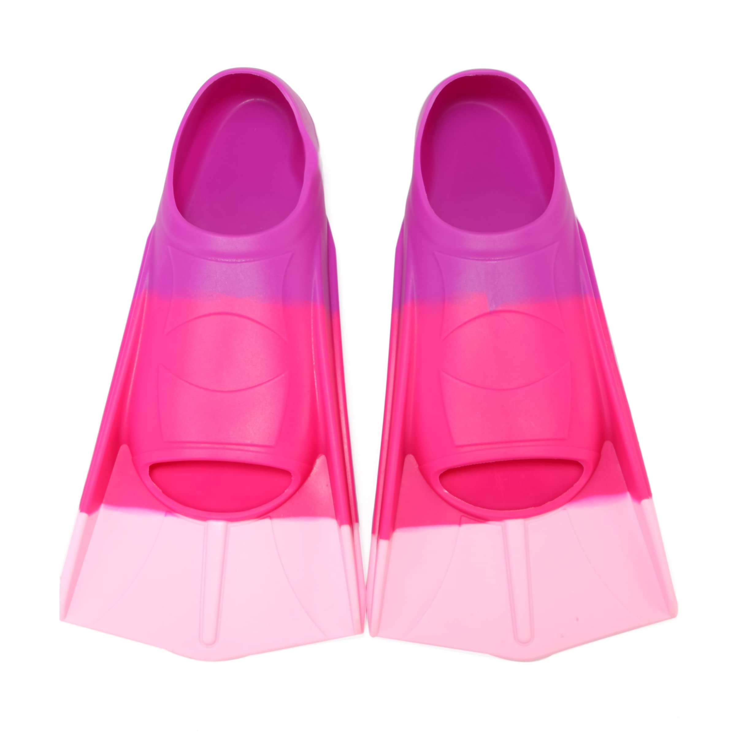 Fanwill Kids Swim Fins Short Swim Fins for Lap Swimming and Training for Kids Girls Boys (C-Purple/Pink/Pink,Small (US Kids 1-3))