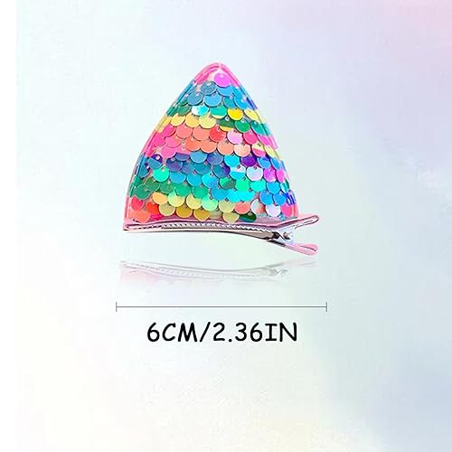 Miniatura 2 de 12 pinzas para el pelo de orejas de gato para niñas, pasadores de pelo para niños, lindas pinzas para el pelo de orejas de gato brillantes con