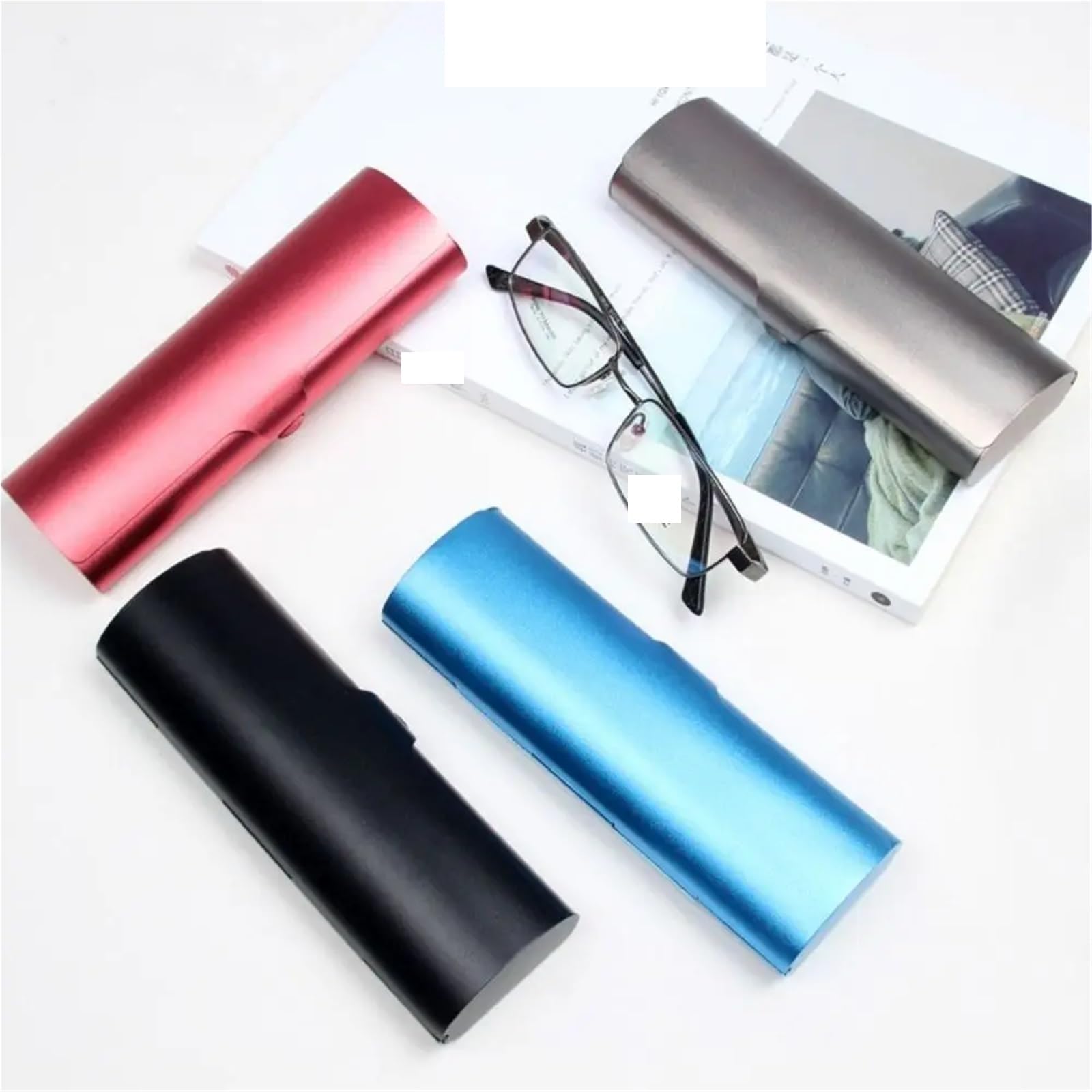 Estuche for gafas esmerilado de aleación aluminio, 2 uds., estuche for sol, caja almacenamiento for pequeñas Para Mujer