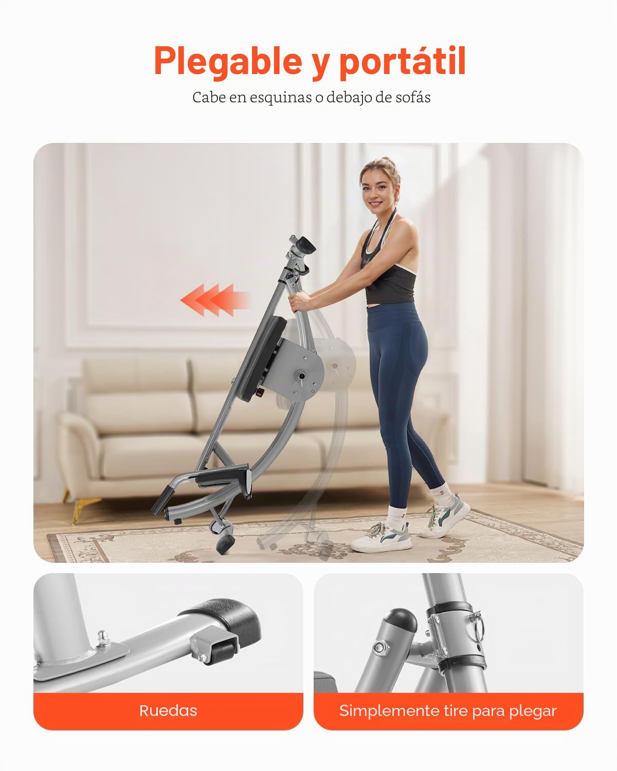 VEVOR Máquina de Ejercicios Abdominales Equipo de Entrenamiento Abdominal para Gimnasio en Casa Capacidad de Peso de 136 kg Máquina de Ejercicios Abdominales para Entrenamiento de Fuerza Ajustable