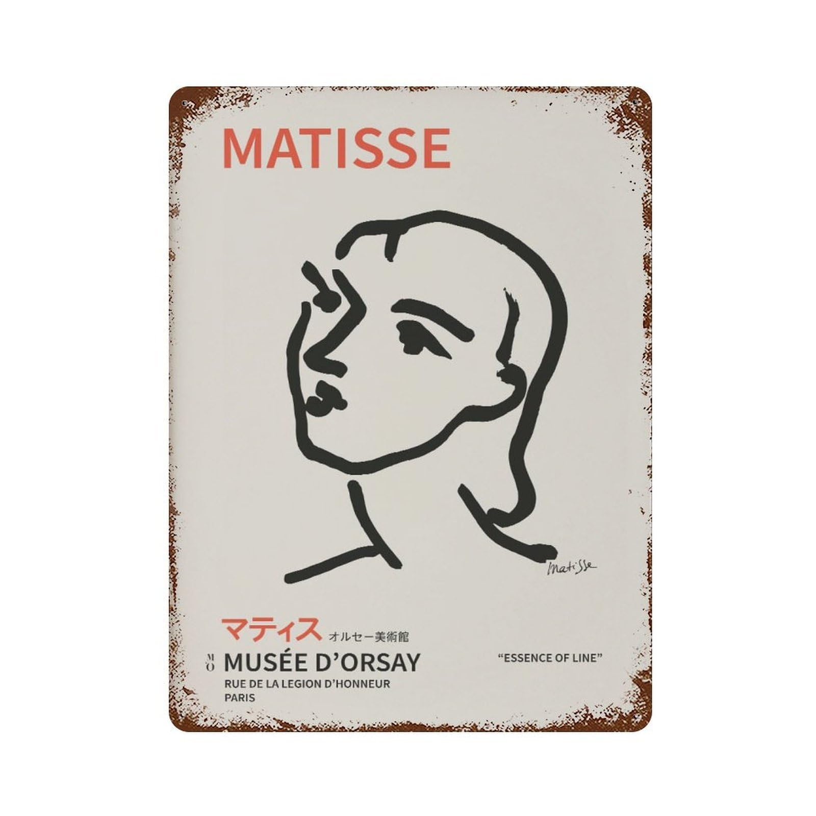 xiaoxiaoshen Henri Matisse Nadia Portrait One Line Wall Decor Art Metal Tin Poster Modern Home Decor Art Home Bar Shop Decorations Vintage Sign 40x30cm