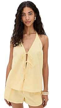 トップス Ans Dotsloevner gathered tops yellow トップス Ans Dotsloevner gathered tops yellow Ans