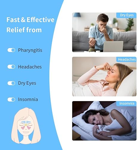 Miniatura 5 de Máscara facial térmica, almohadilla térmica para microondas para cara, máscara sinusal para migraña, tensión, estrés, dolor de cabeza, relajación