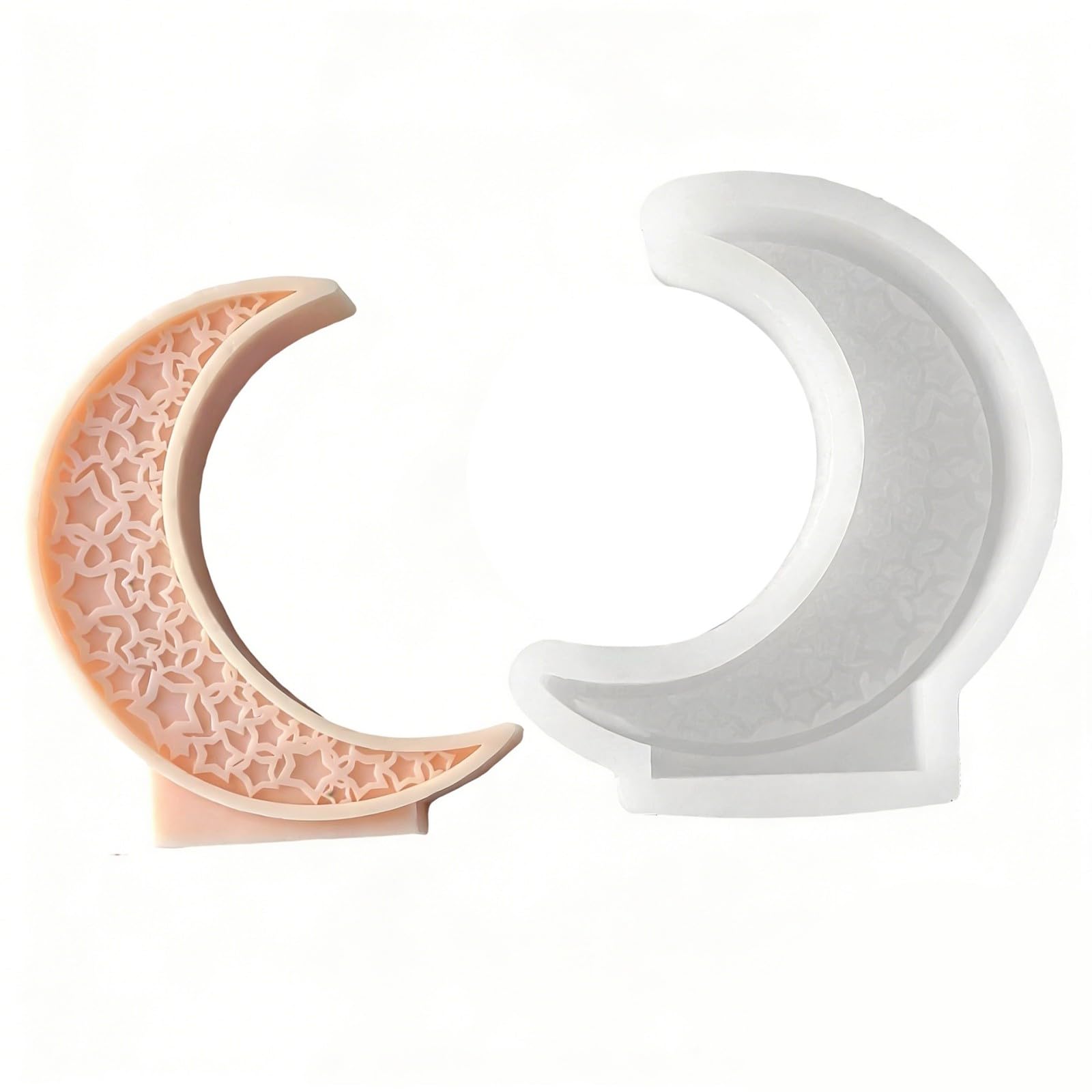 Xjdzineq Flexible Sturdy Silicone Fashion Accessory for Making Unique Moons Shaped and Home Decorations Castes Set Plasters Making Supplies