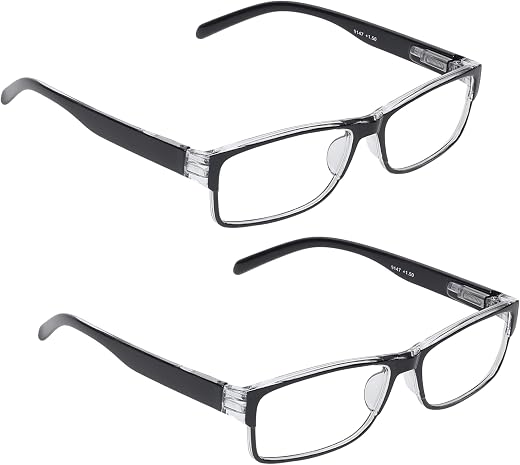 CRIBA Stylish Reading Combo Pack of 2 Reading Glasses With Power +0.75+1 +1.25 +1.50 +1.75 +2 +2.25 +2.50 +2.75 +3+3.25 Fo...