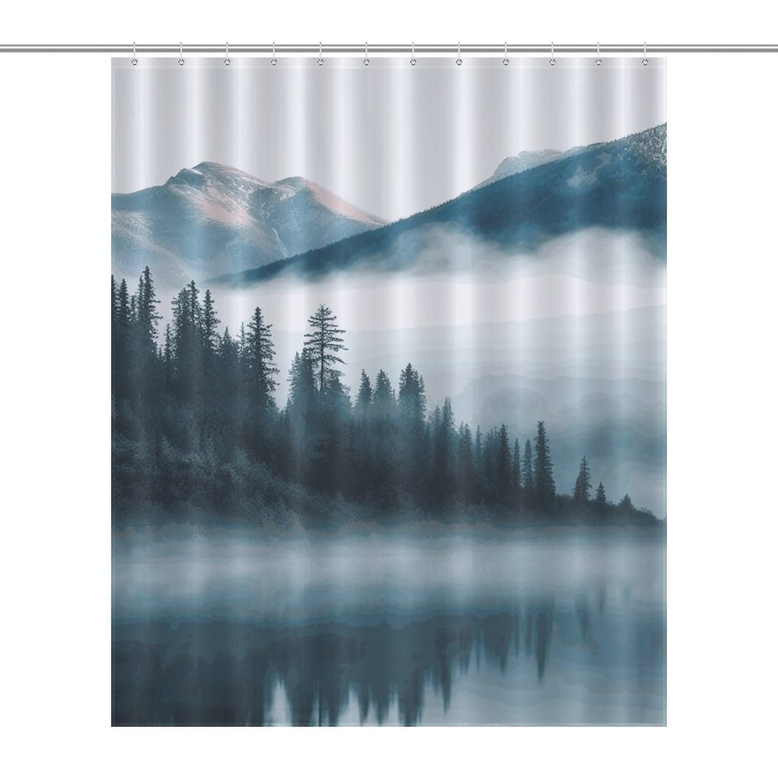 Rideau de douche de qualité supérieure motif montagnes 152 x 183 cm