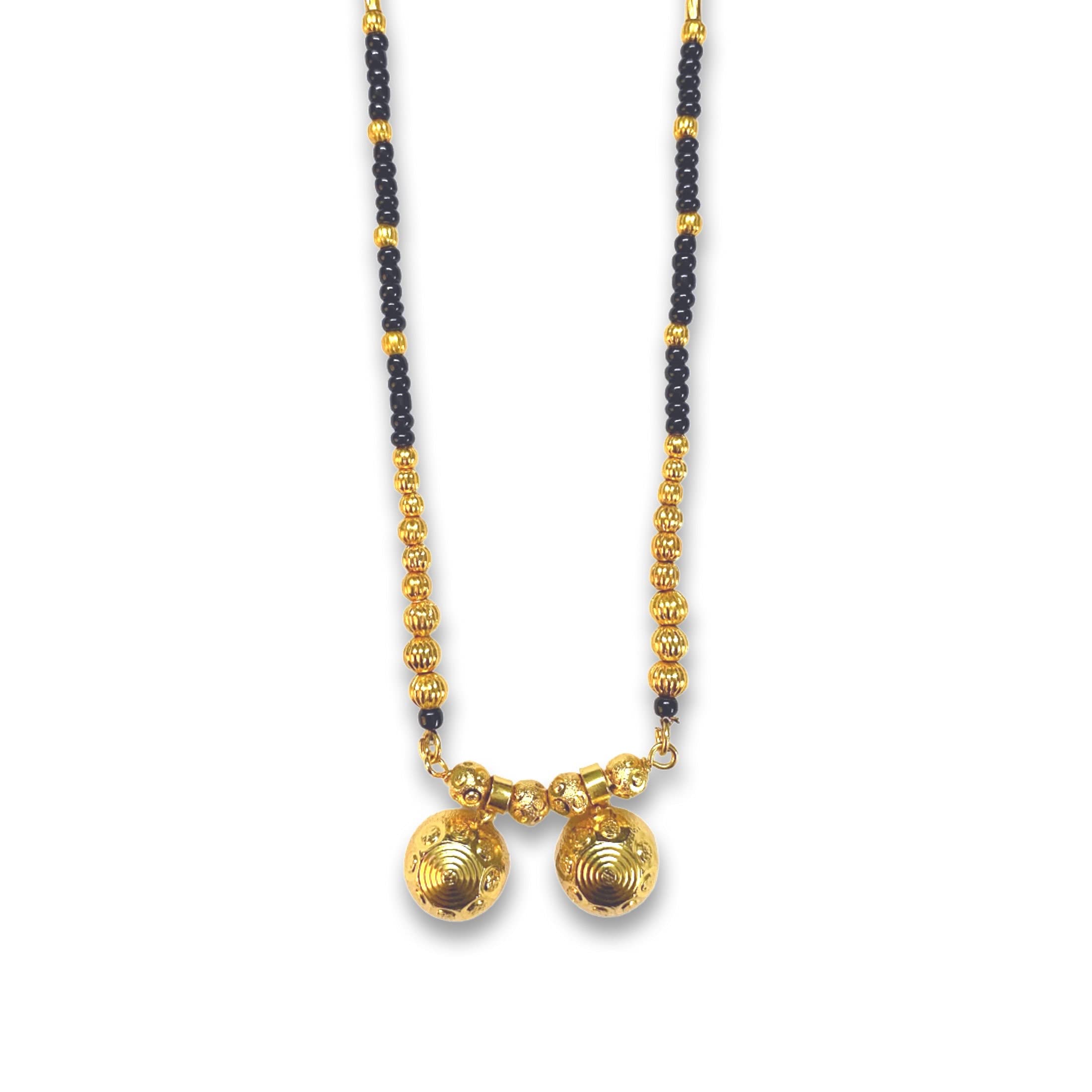 JEWELOPIA South polki gold plated with black beads Mangalsutra Pendent Chain Set for Women & Girls (B09B4XWLTP) Amazon Price History, Amazon Price Tracker