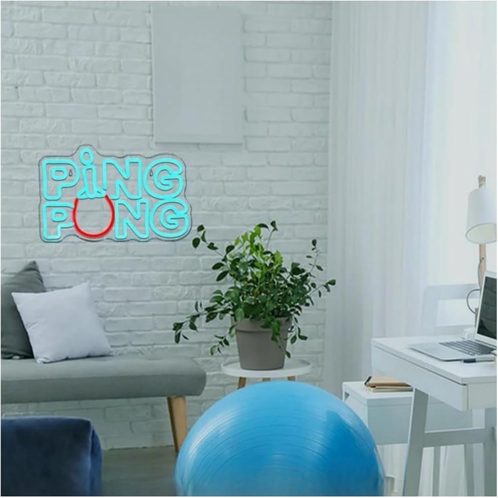 lampe au néon Ping-Pong pour enseigne au néon pour tennis de table à intensité variable pour chambre coucher, magasin, bar, fête
