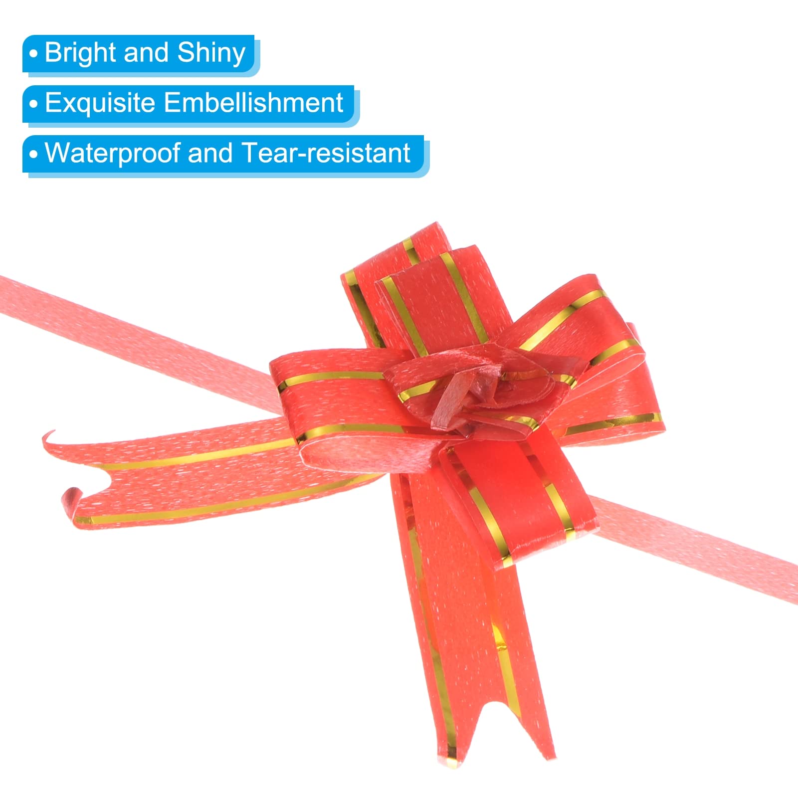 PATIKIL Zugschleifen – 100 Stück, Rot, 26 Cm, Aus Kunststoff, Für Geschenke & Deko