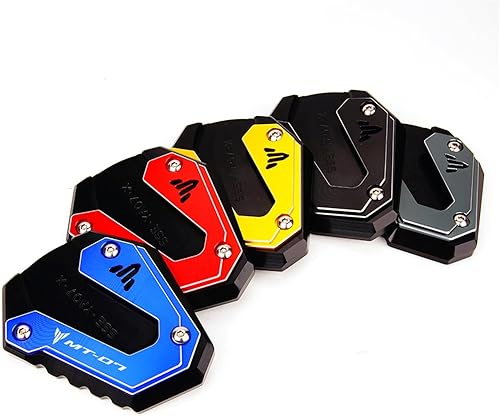 Miniatura 3 de JADESA CNC aluminio Kickstand Side Stand Enlarger Pad Tire Valve Caps for Yamaha MT07 MT 07 MT-07 FZ07 2014-2023 2022 2021 (Color  Red Combo)