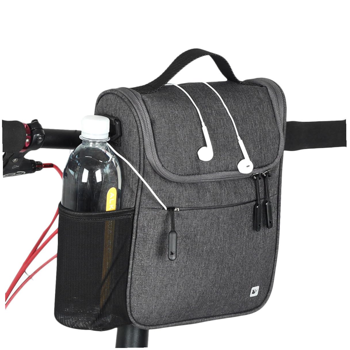 ABOOFAN Borsa da Manubrio Bici 5l Multifunzione in Poliestere | Aggancio Rapido, Chiusura a Scatto Inclusa, per Ciclismo e Uso su Bici Elettrica Stile Casuale