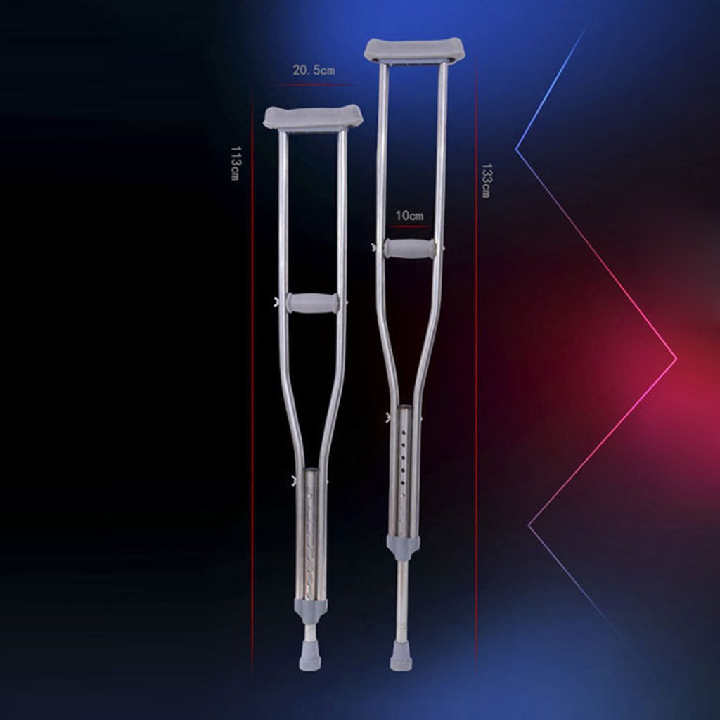 Muletas para adultos Muletas axilares Muletas de aleación de aluminio Bastón para caminar debajo del brazo Ajustable Adultos y niños Ancianos Fractura Muletas dobles engrosadas Ideal para viajar