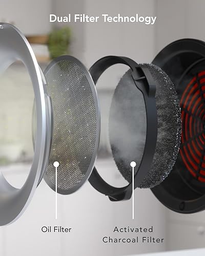 Miniatura 5 de AirHood Campana extractora con cable  Extractor de cocina portátil con 5 filtros de aire de carbón activado y filtro de aceite de acero inoxidable