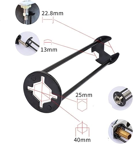 Miniatura 7 de Amposei Llave hexagonal de cuatro mandíbulas, llave multifuncional para fregadero, instalación de mantenimiento y herramientas de extracción para