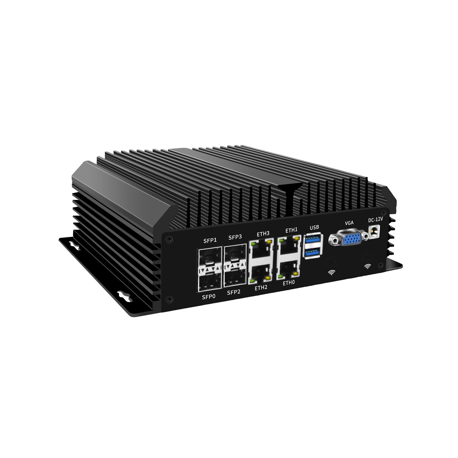 Fanless Firewall Appliance with QAT, PFSense, OPNsense, VPN, Router PC, PVE, Denverton Atom C3758, RN02, 4 x 2.5GbE I226-V, 4 x SFP+ X553, DPDK Support, 32G RAM, 128G SSD